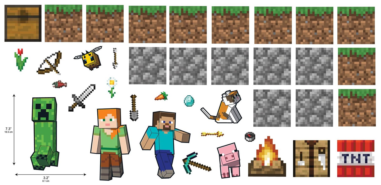 Minecraft Blocks Build Your Own Wall Decals Video Game Room Decoration