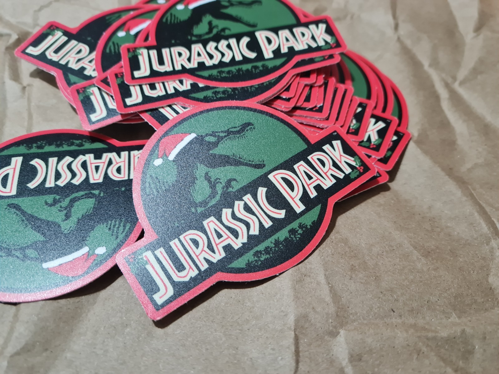 Jurassic park sticker Custom Spino logo, Christmas, Sparky, Electrician T-Rex