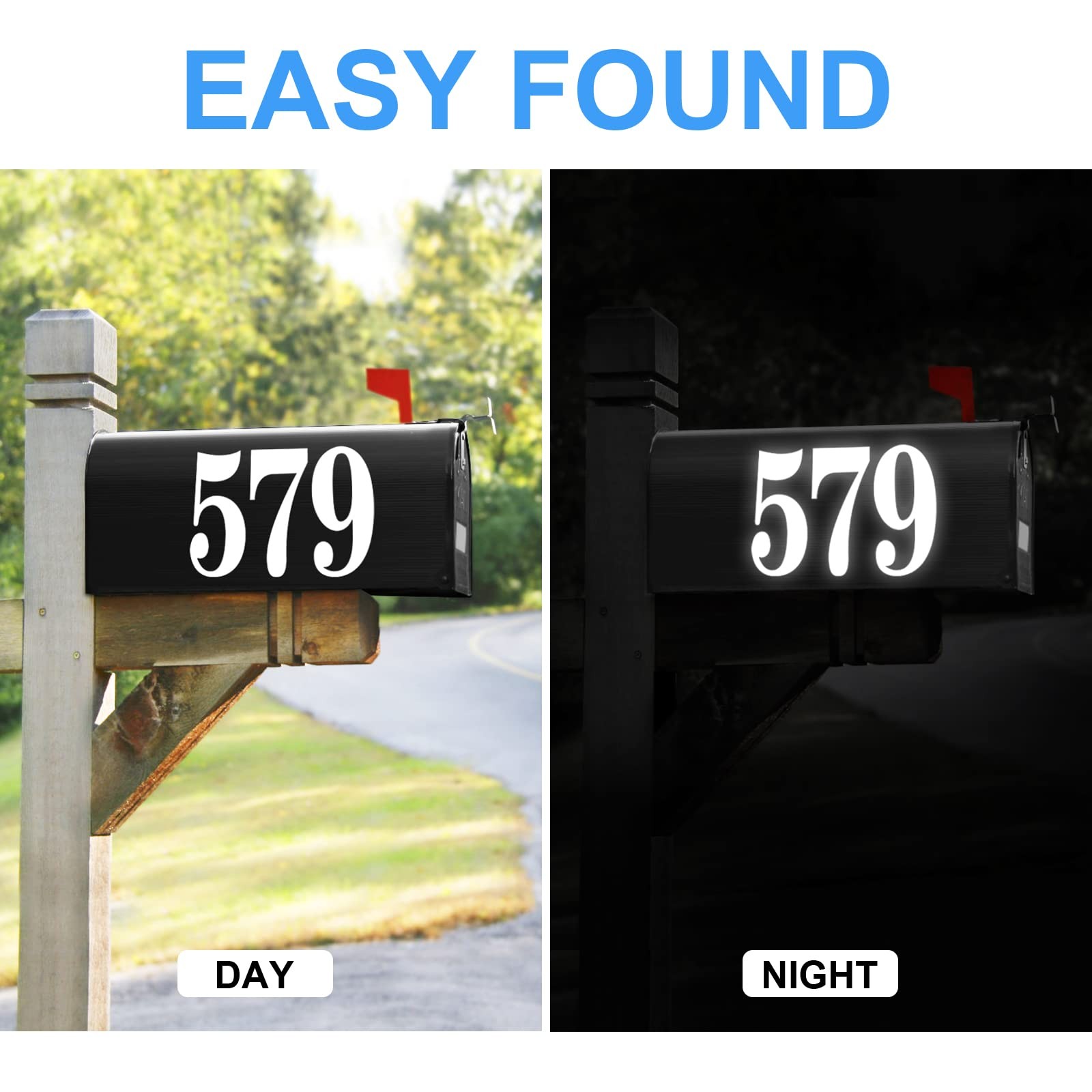 60 PCS White Mailbox Numbers, Vinyl Waterproof Stickers for Outside, Address on