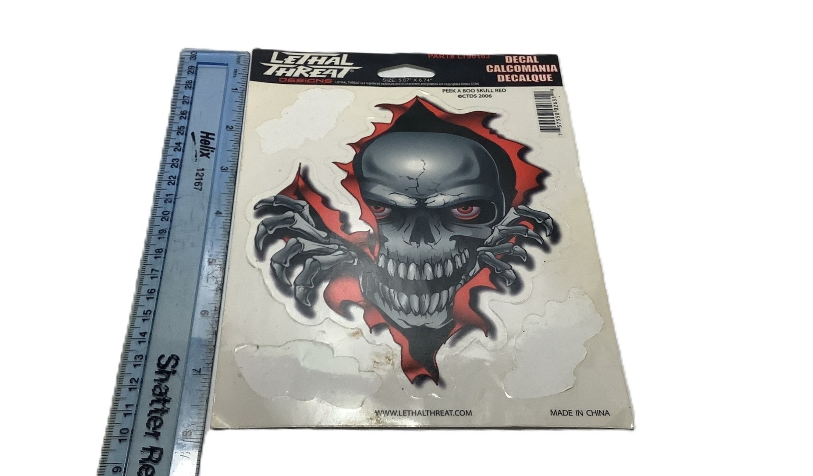 Lethal Threat Designs Skull Cling On Decal 2006