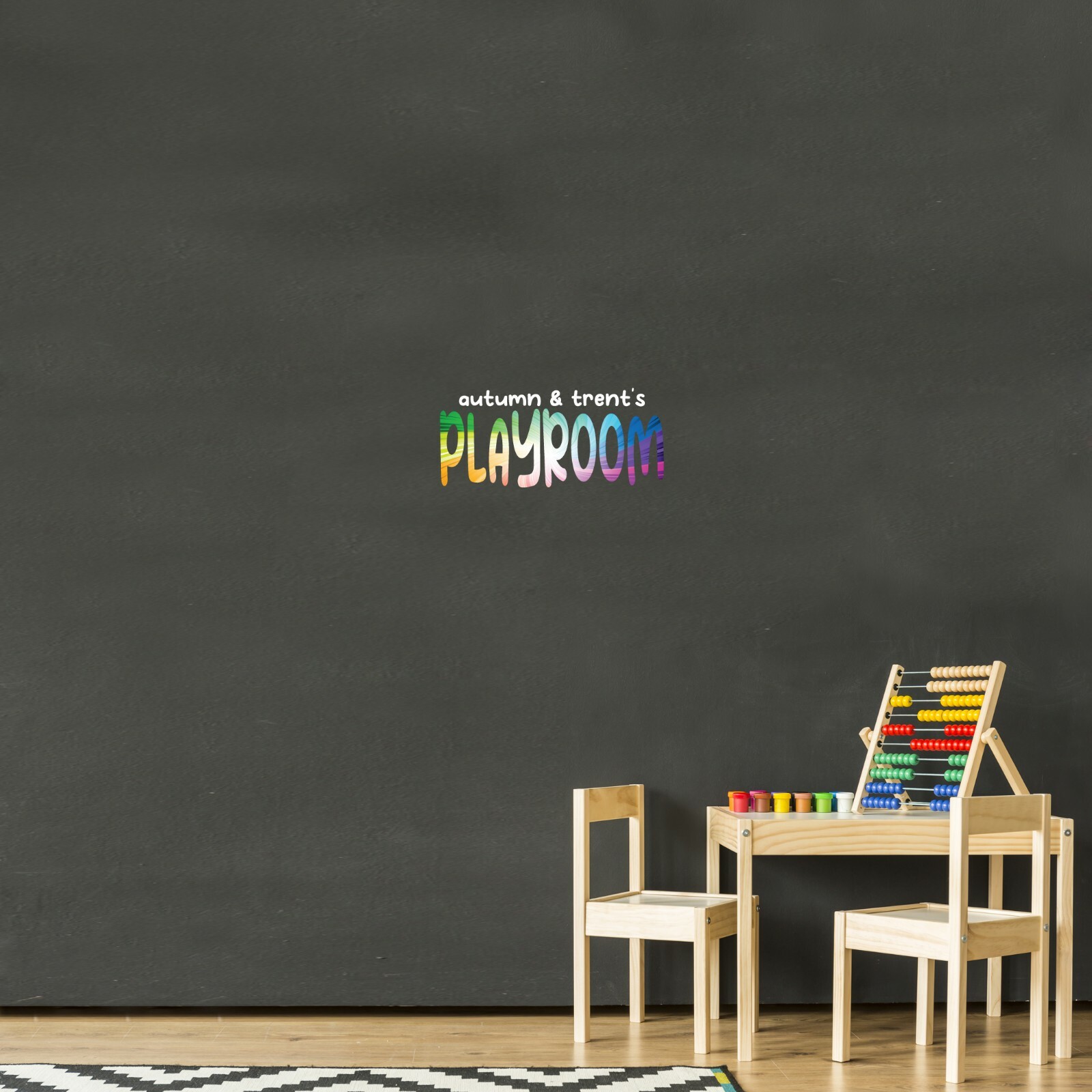 Custom Name Colorful Playroom Printed Wall Decal