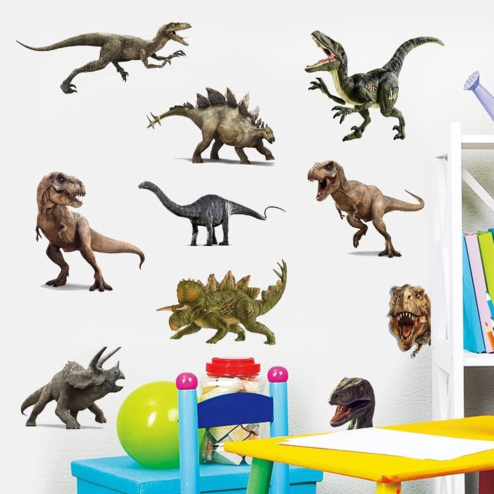 Transform Any Room with 3D Watercolour Dinosaur Wall Stickers – 11 Pieces