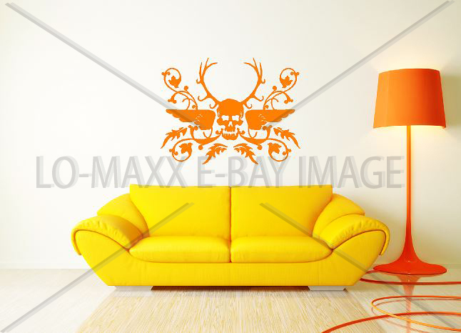 Antler Skull Awesome Ornate Graphic Design Superior Quality Die Cut Vinyl Decal
