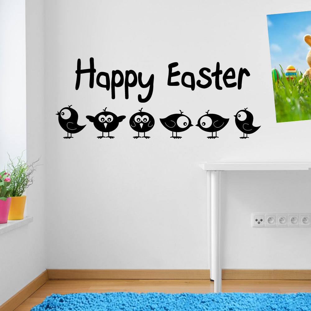 Happy Easter Birds Vinyl Window Wall Decor Decals Stickers Set Shop Display A149