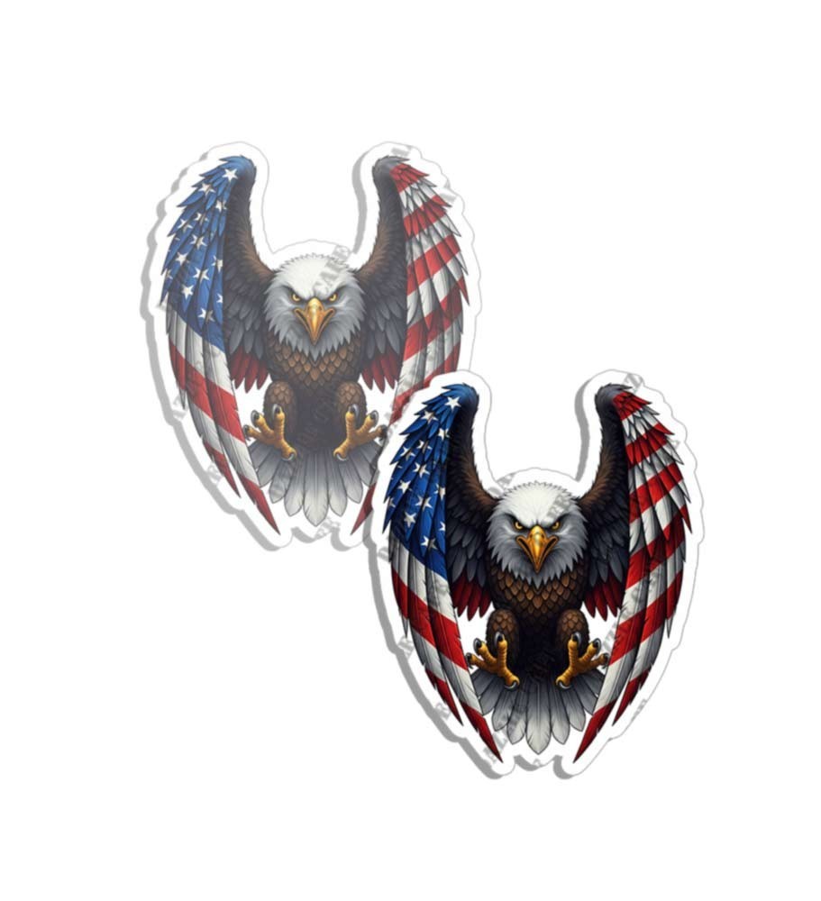 American Eagle Stickers PATRIOTIC Decals Made in USA 2 PACK