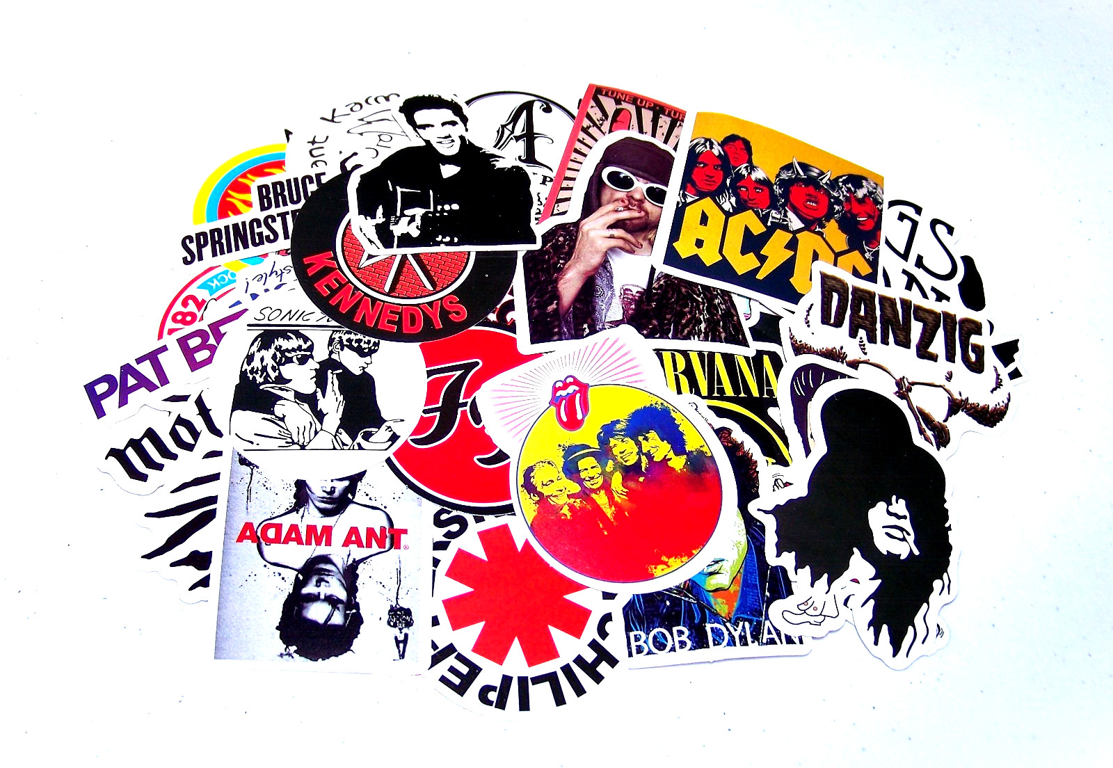 75pc Rock Band Stickers Lot, Punk Metal Rock Music Decals, Laptop Guitar Case