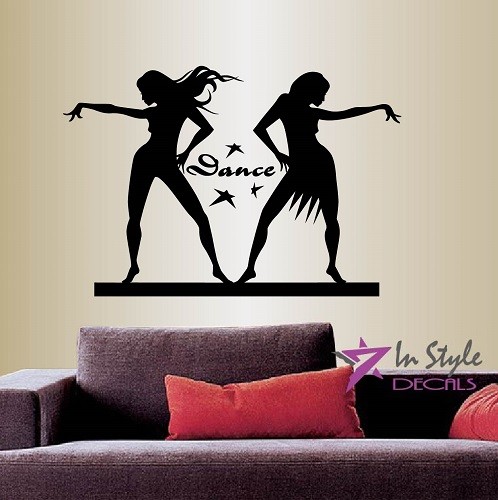 Vinyl Decal Dancing Girls Salsa Dancers Dance Club Party Wall Mural Sticker 1790