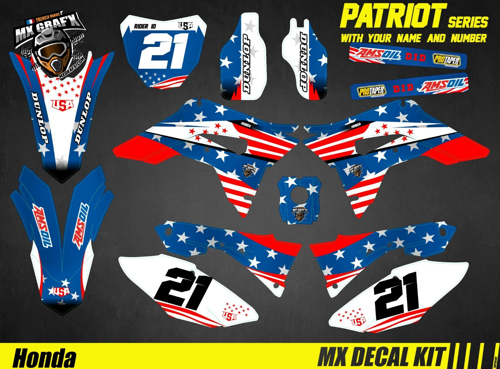 MX Decal Kit For Honda CRF – Patriot
