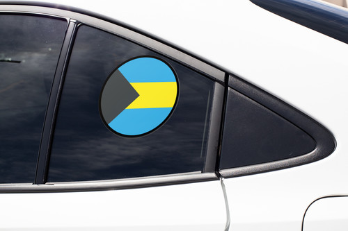 Bahamas Flag Circle Sticker Decal