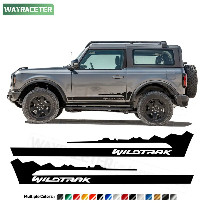 Aftermarket Carbon Fiber Door Side Stripe Decal for Ford Bronco 2-Door & 4-Door