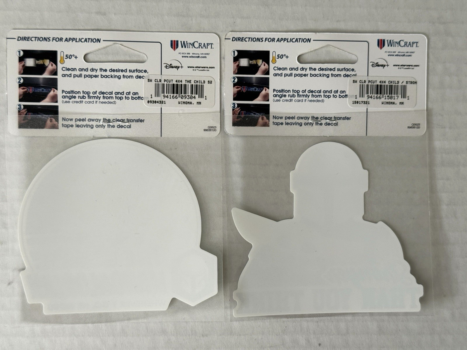 Set of 2 Perfect Cut Decals Star Wars Yoda – The Mandalorian By Wincraft 4 X 4