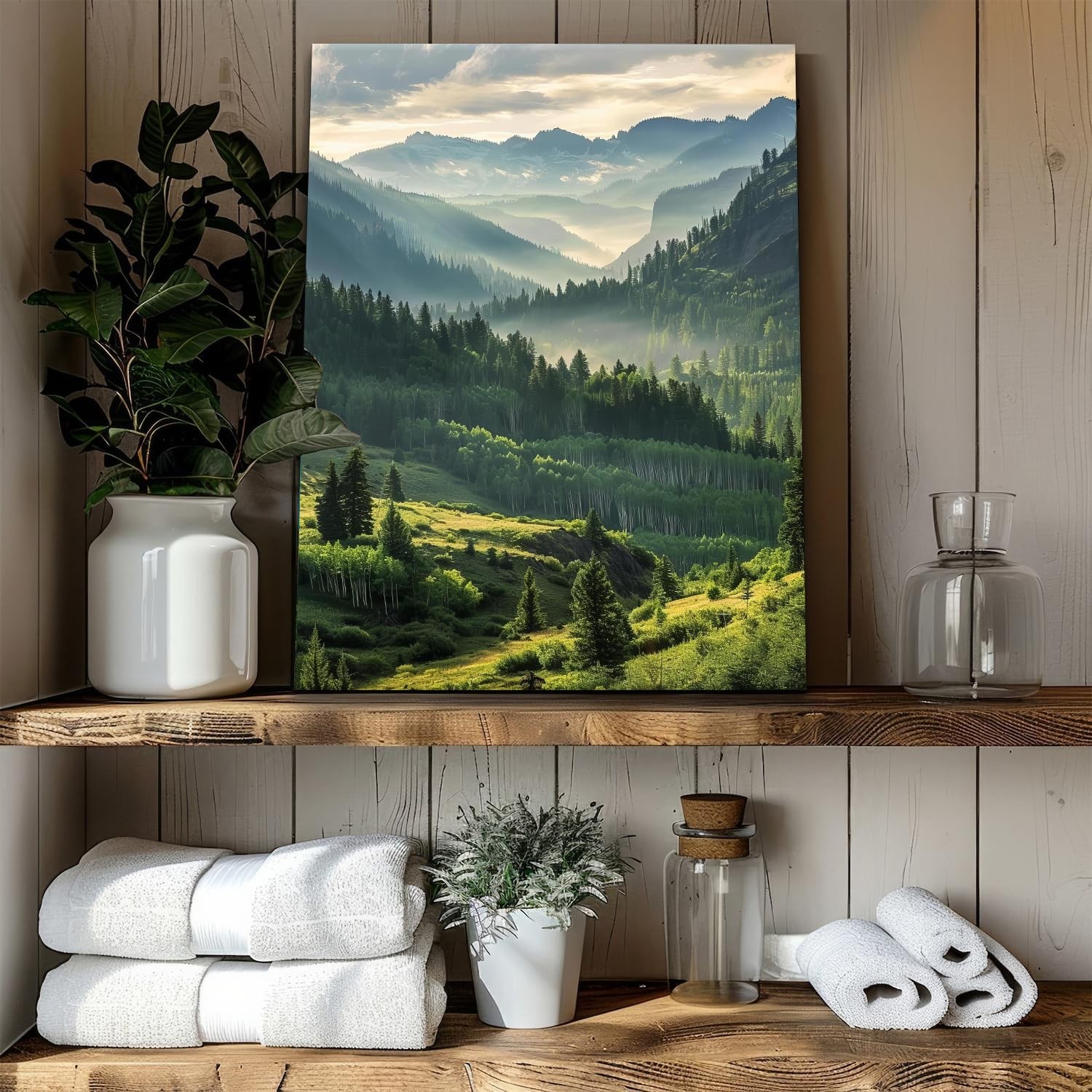 Mountain Wall Art for Living Room Sunrise Forest Wall Art Trees Pictures Wall…