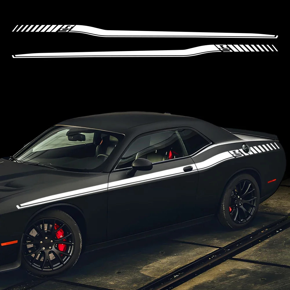 Aftermarket Dodge Challenger Full-Length Waistline Accent Stripe Decal Kit (2 Pc