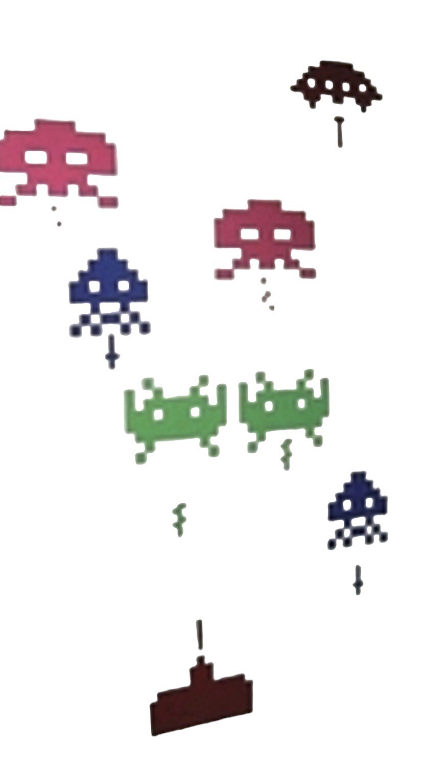 BLIK Brand Invader Video Game Style Wall Sticker Decals Red Blue Green Pink 13"