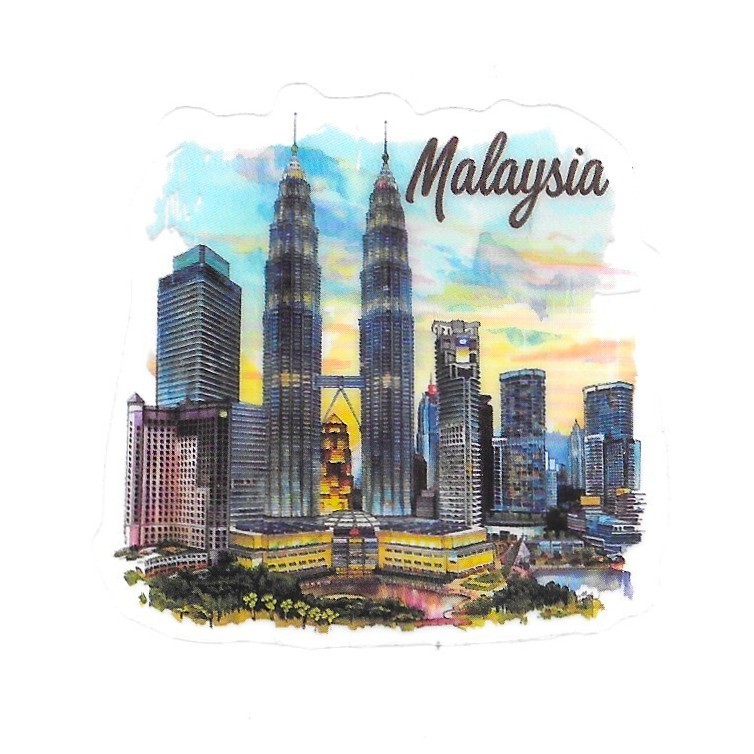 Malaysia Kuala Lumpur Petronas Twin Towers Die Cut Clear Asian Vinyl Sticker