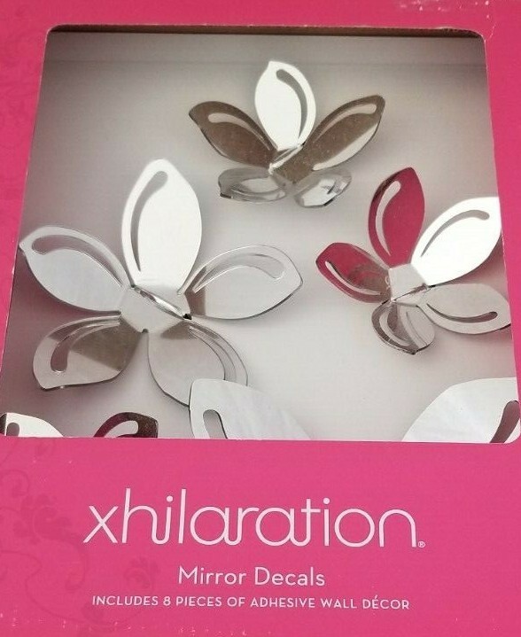 8 pc Xhilaration Mirror Adhesive Wall Decals Decor As Is