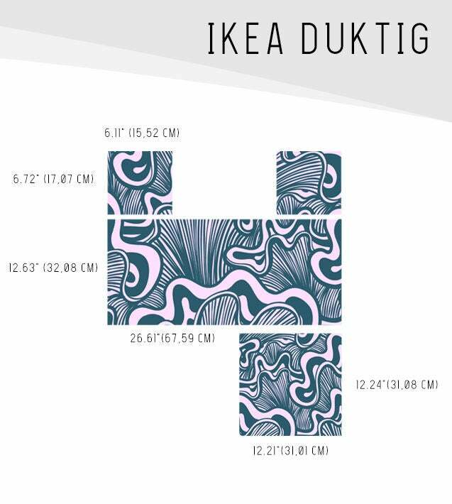 IKEA DUKTIG removable Decal adhesive sticker furniture waving shells tropical