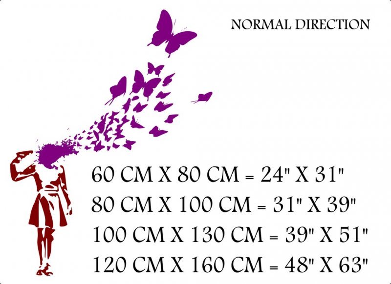 Banksy Wall Sticker Suicide Butterfly Girl Butterflies Decal Decor Vinyl
