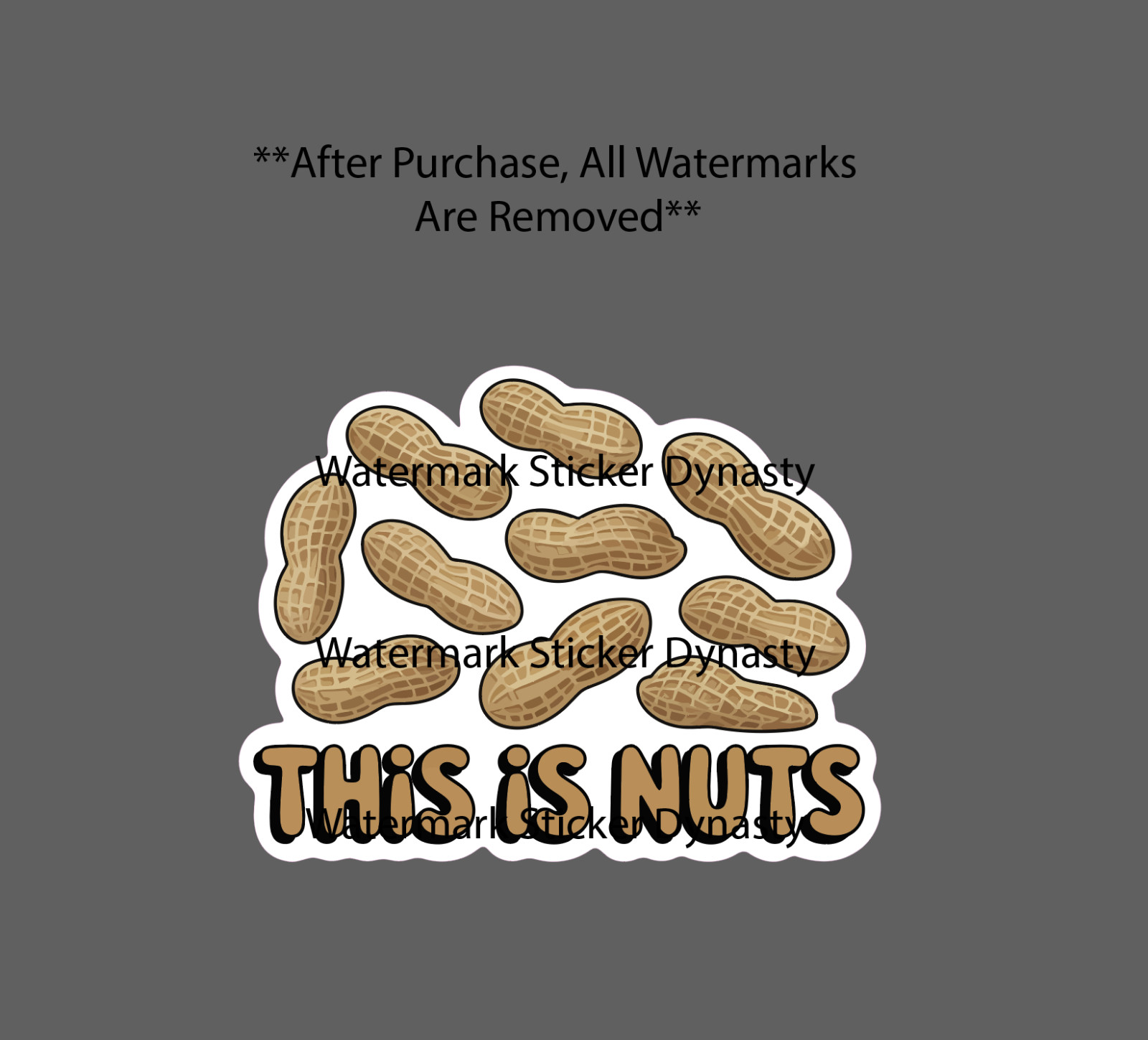 This Is Nuts Sticker Waterproof Decal Peanuts Quote Funny Humor Gift NEW