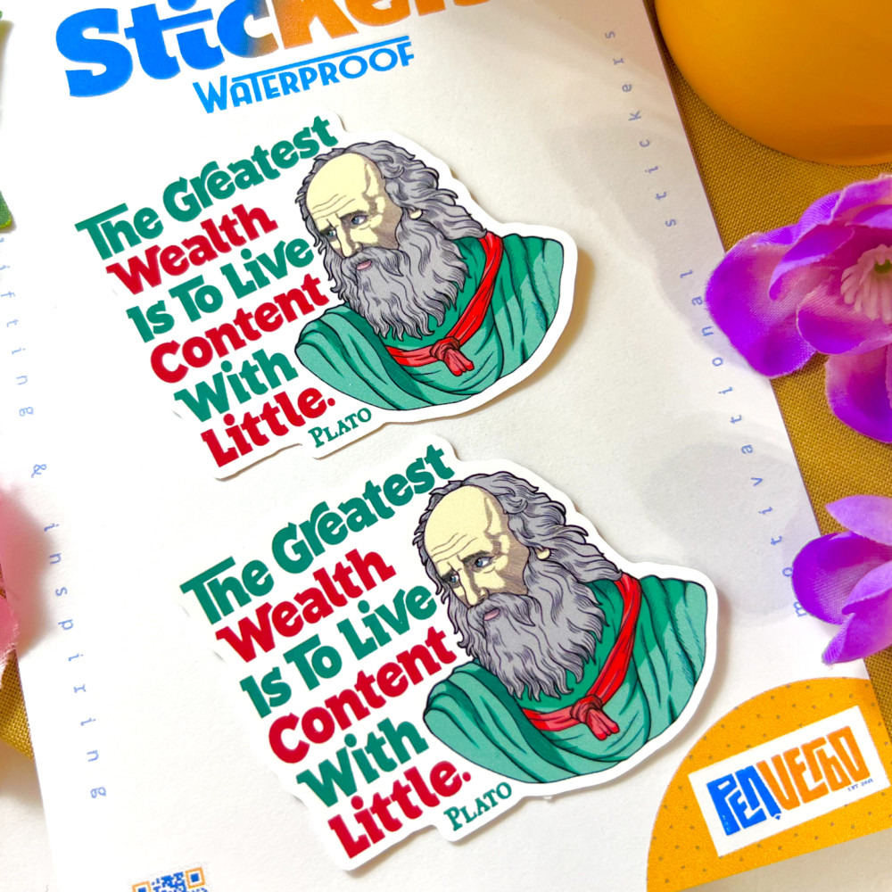 Plato Quote Sticker 2pcs | Inspiring Quotes | Motivational Sticker | PI503