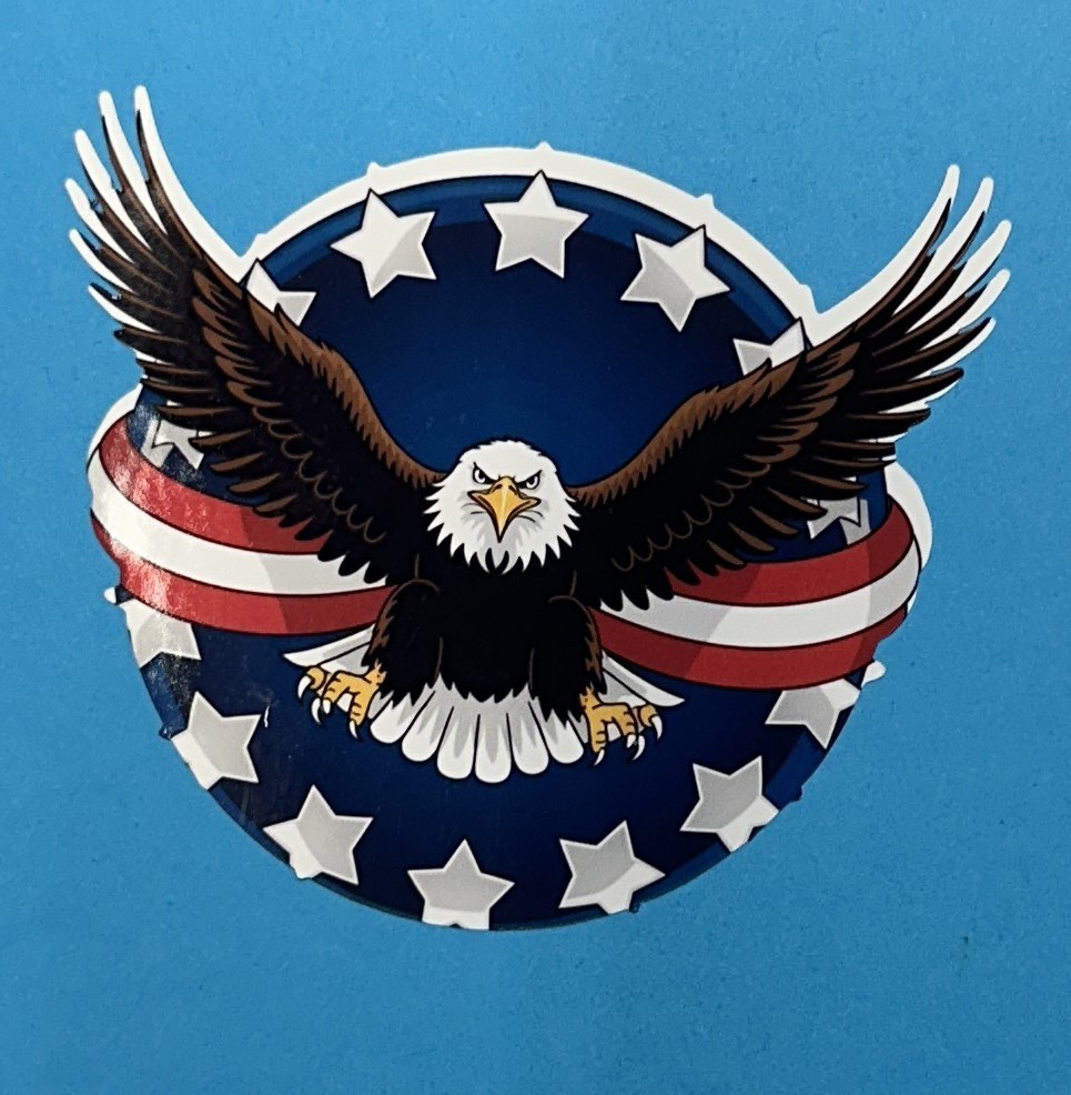 3 inch Patriotic Bald Eagle American Flag Circle Vinyl Sticker Decal USA