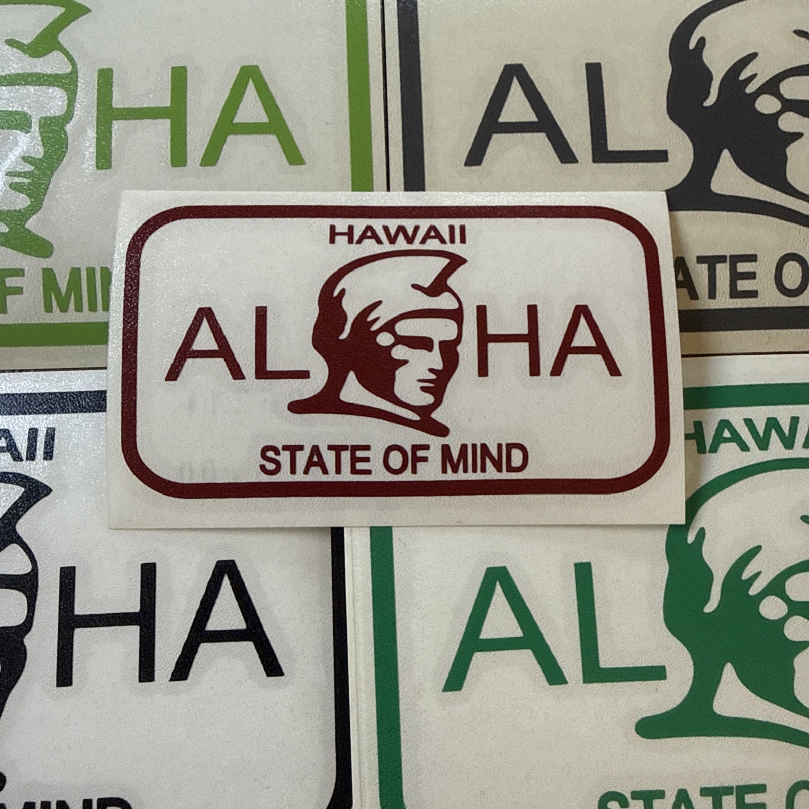 Hawaii License Plate Decal Sticker Aloha State Of Mind New 3” or 6” In 16 Colors