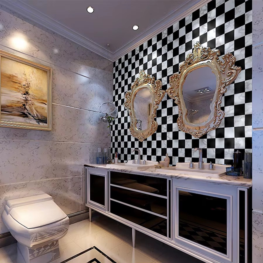 PVC Kitchen Oilproof Sticker Bathroom Waterproof Moistureproof Wallpaper Self-Ad
