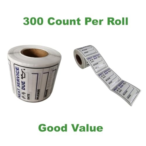 Oil Change Stickers, 300 Pcs 2 x 2 Inches Clear Oil Change Window Stickers for