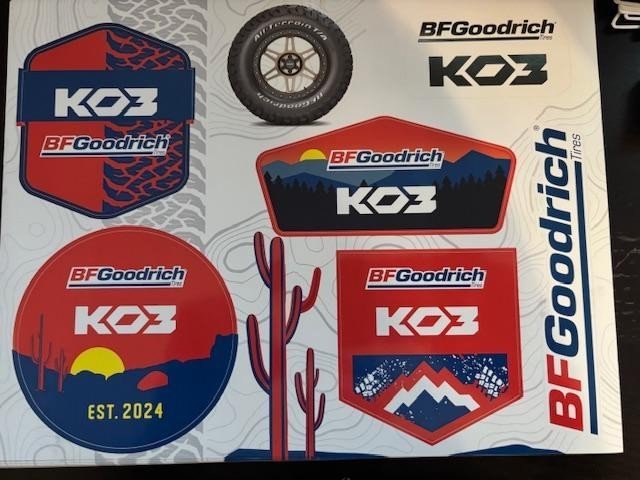 BF Goodrich KO3- 7 Decals Stickers Car Bike OFFROAD RACING Motocross MX ATV
