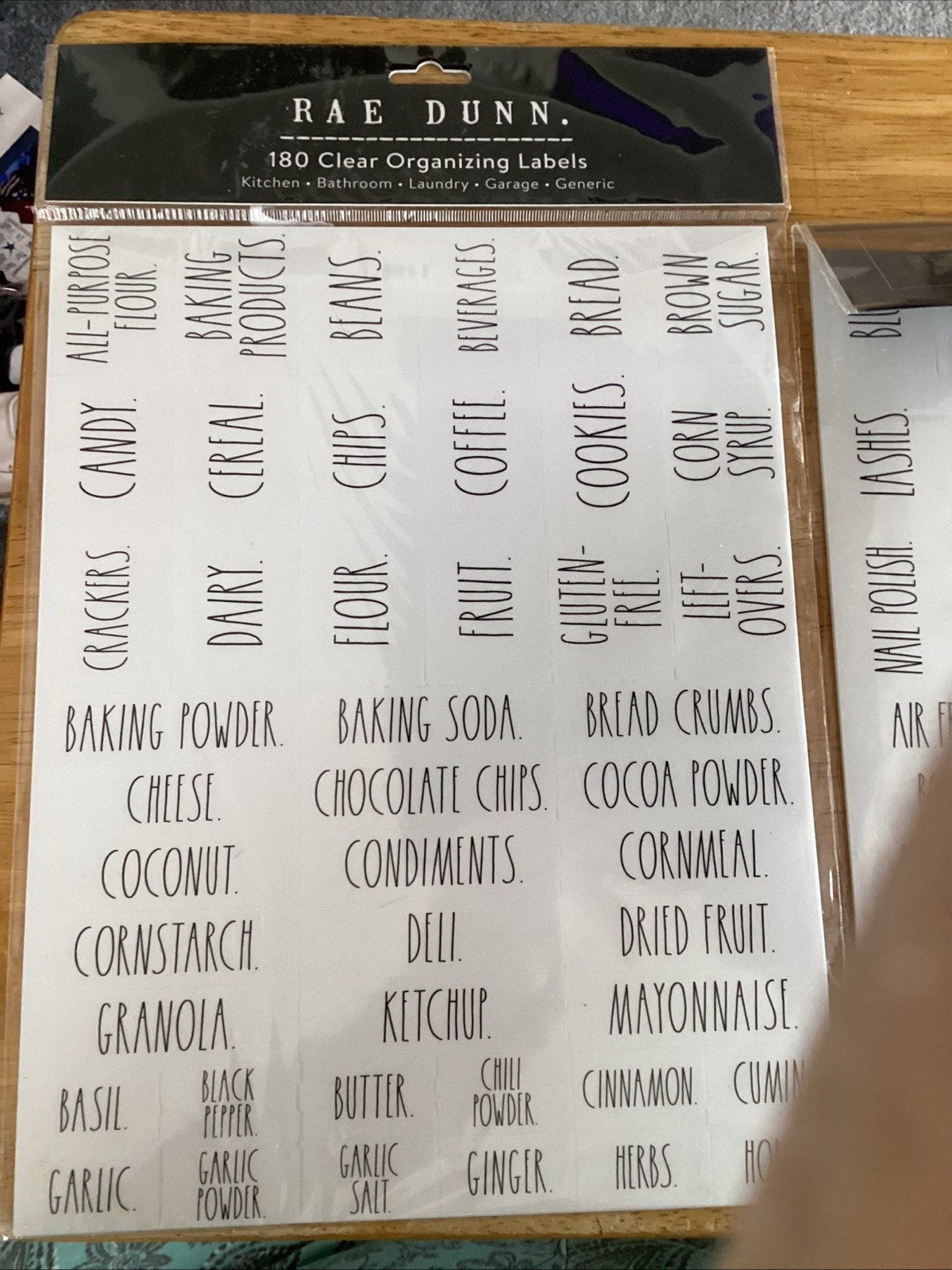 Rae Dunn Organizing Label Stickers Set 180 Laundry Kitchen Bath Garage Generic