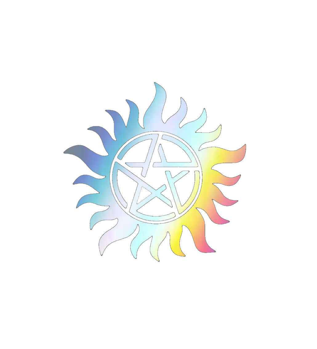 Holographic Vinyl Decal Car Sticker – Supernatural Anti Possession Pentagram