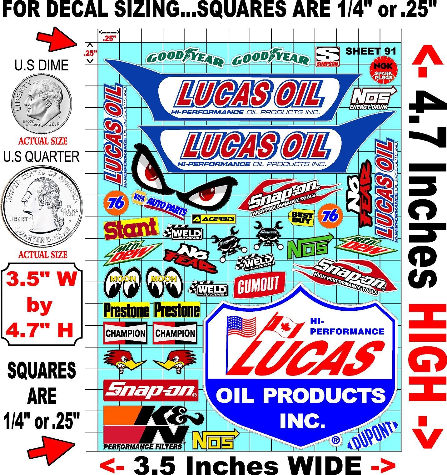 White Vinyl Sticker Sheet 91 nascarlosi-R/c Model Decal fits 1/24-1/16 Scale CUT