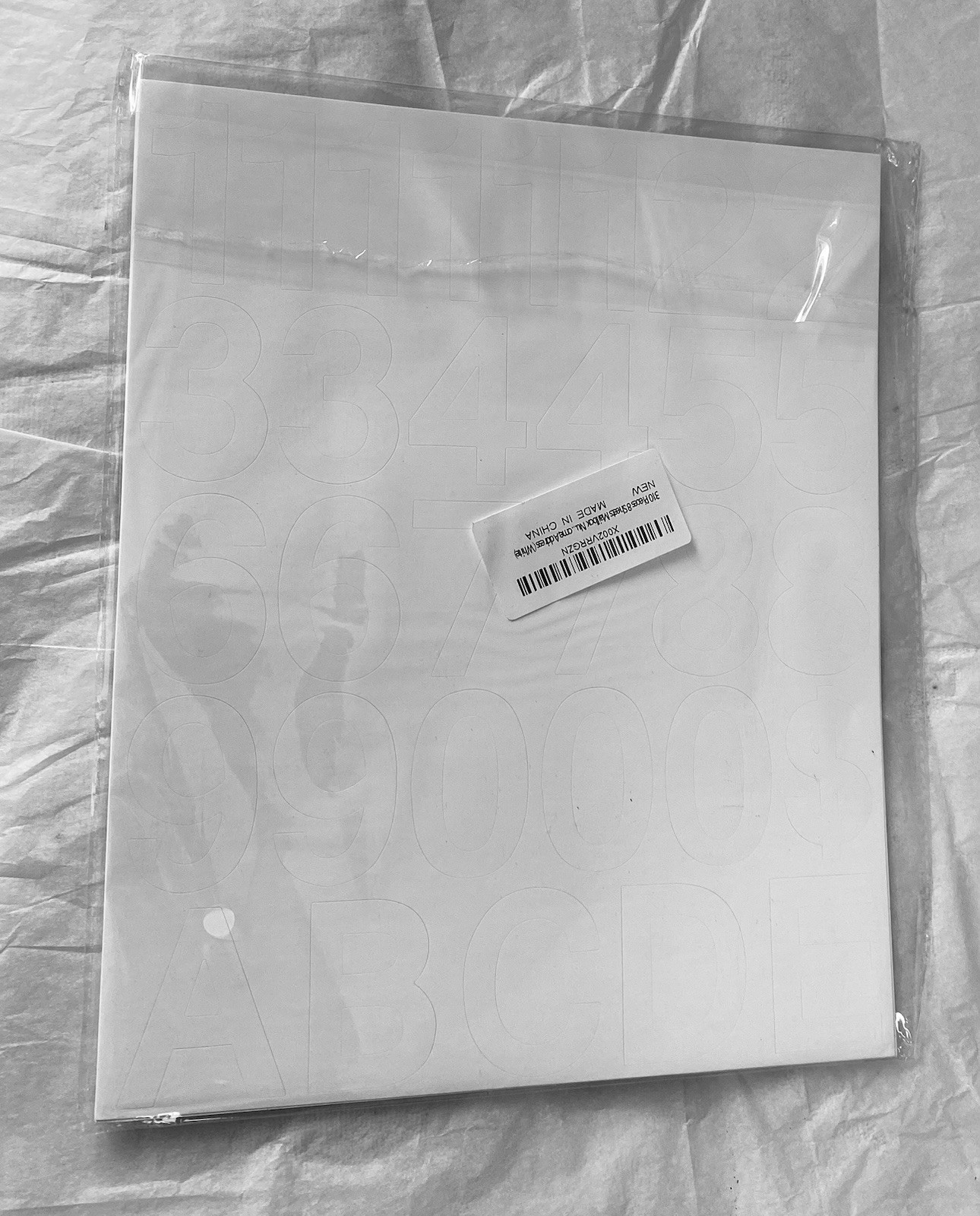 8 Sheets Self Adhesive Vinyl Letters Numbers Kit Mailbox Numbers 2 Inch White