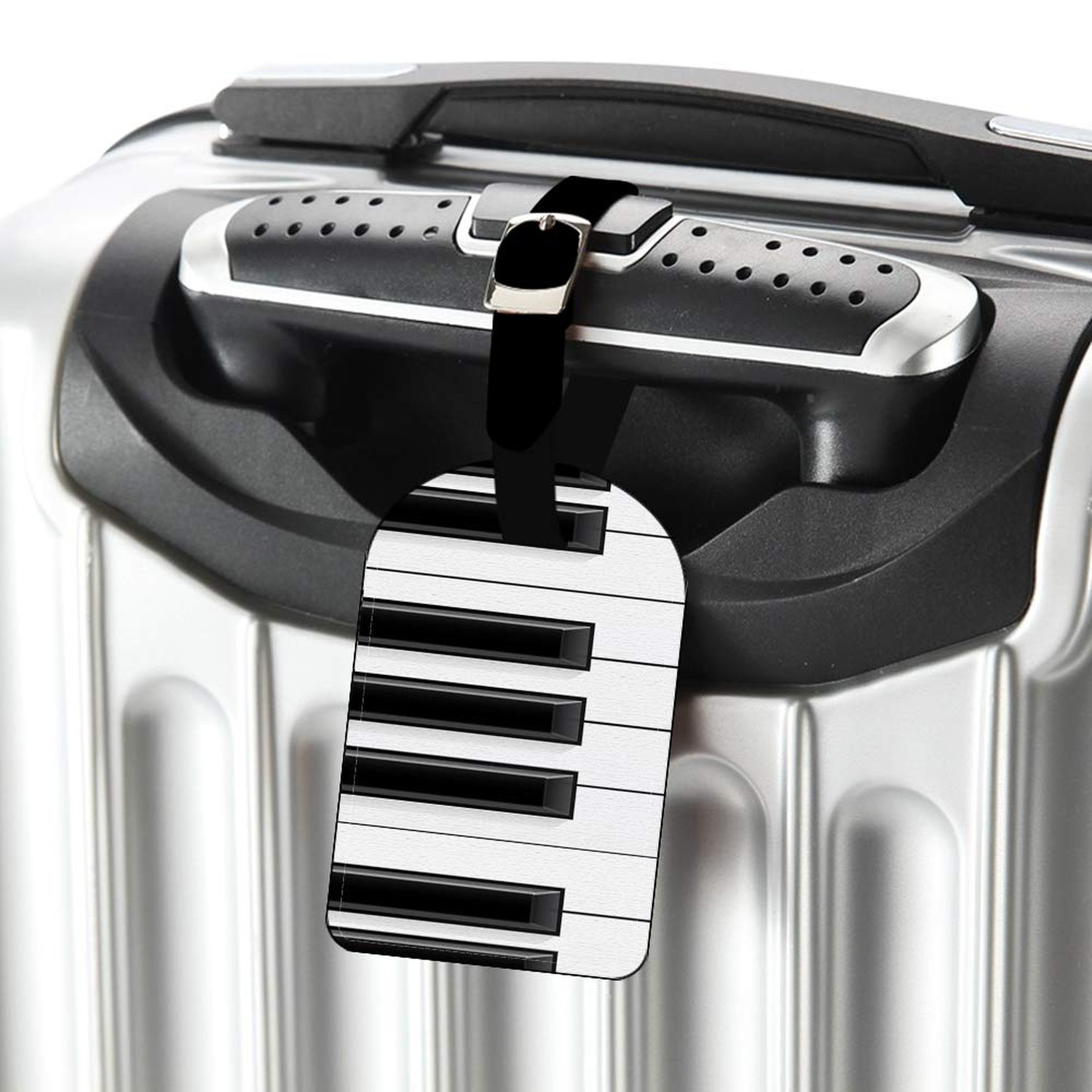 Nicokee Piano Keys-Music Leather Luggage ID Tag White Black Travel Bag Label …