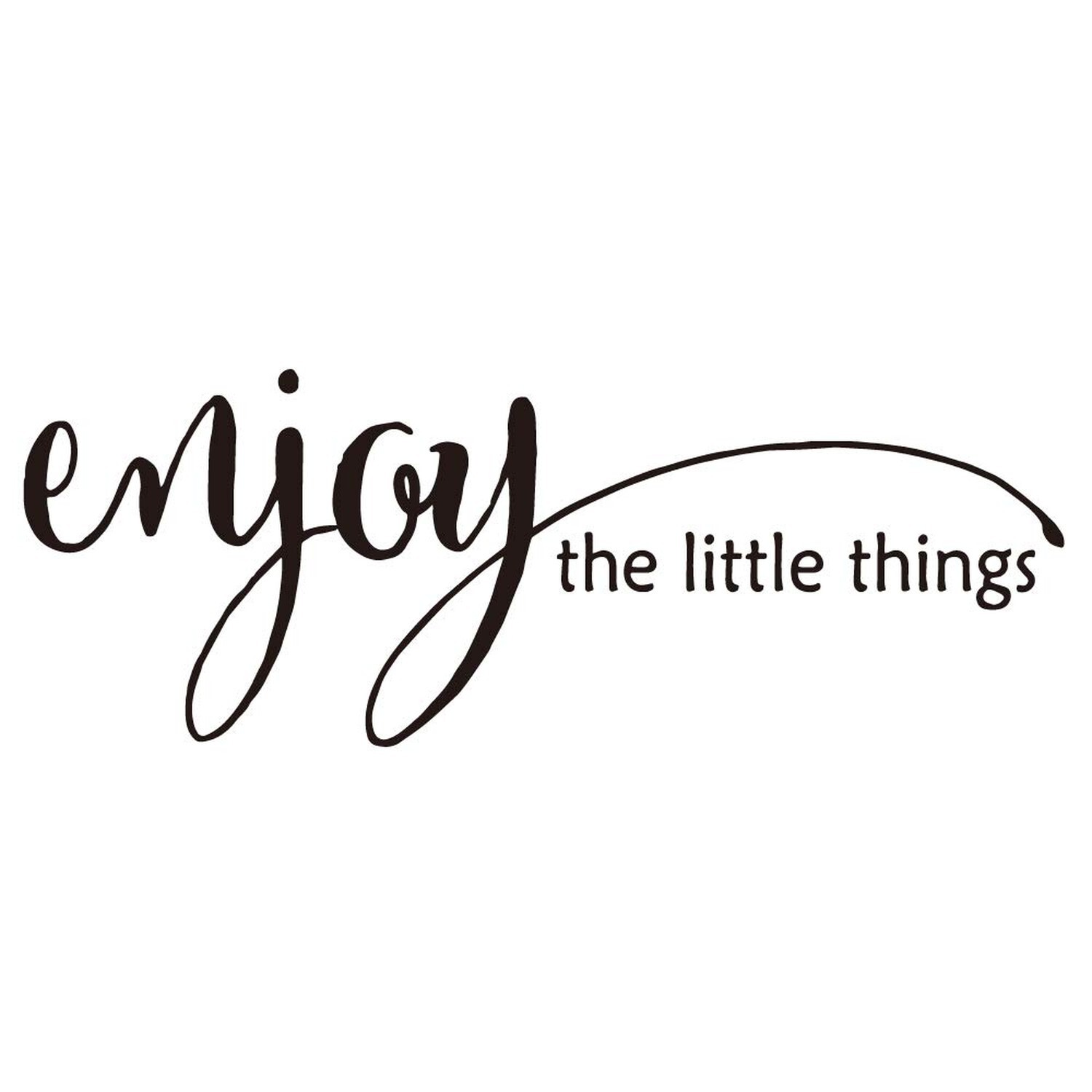 Enjoy The Little Things – Pure Balck Vinyl Wall Decal Quotes Art Letters Hand…