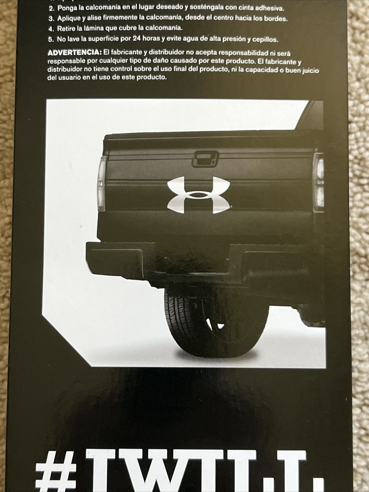 NEW OEM 15” X 8.5” Paint Safe Auto UNDER ARMOUR UA Logo Decal BLACK MSRP $25