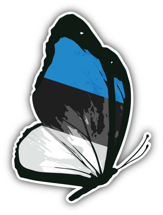 Estonia Flag Butterfly Car Bumper Sticker Decal