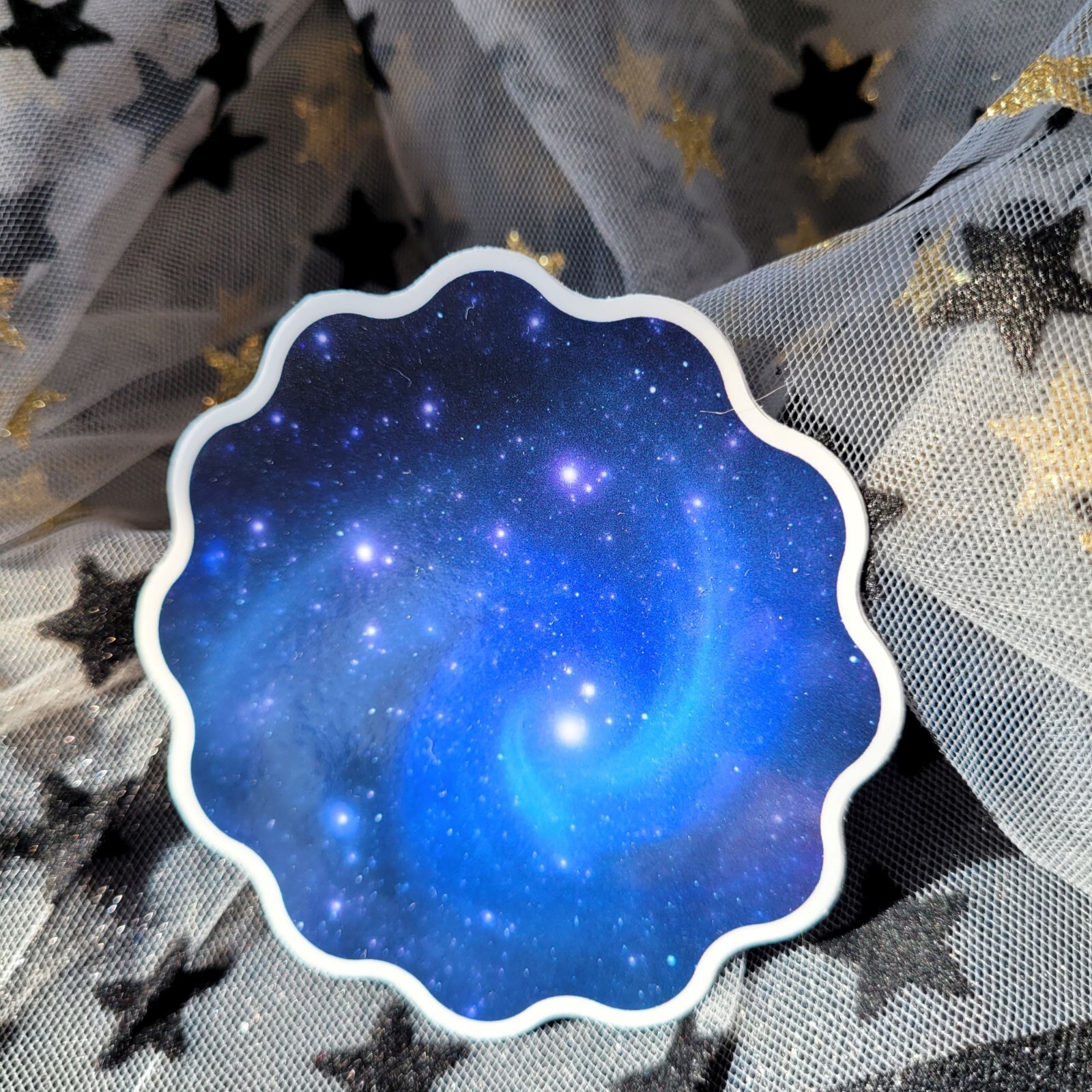 STKR032 Blue Starry Night Sky Galaxy Swirl Sticker – Vinyl, Waterproof Stickers