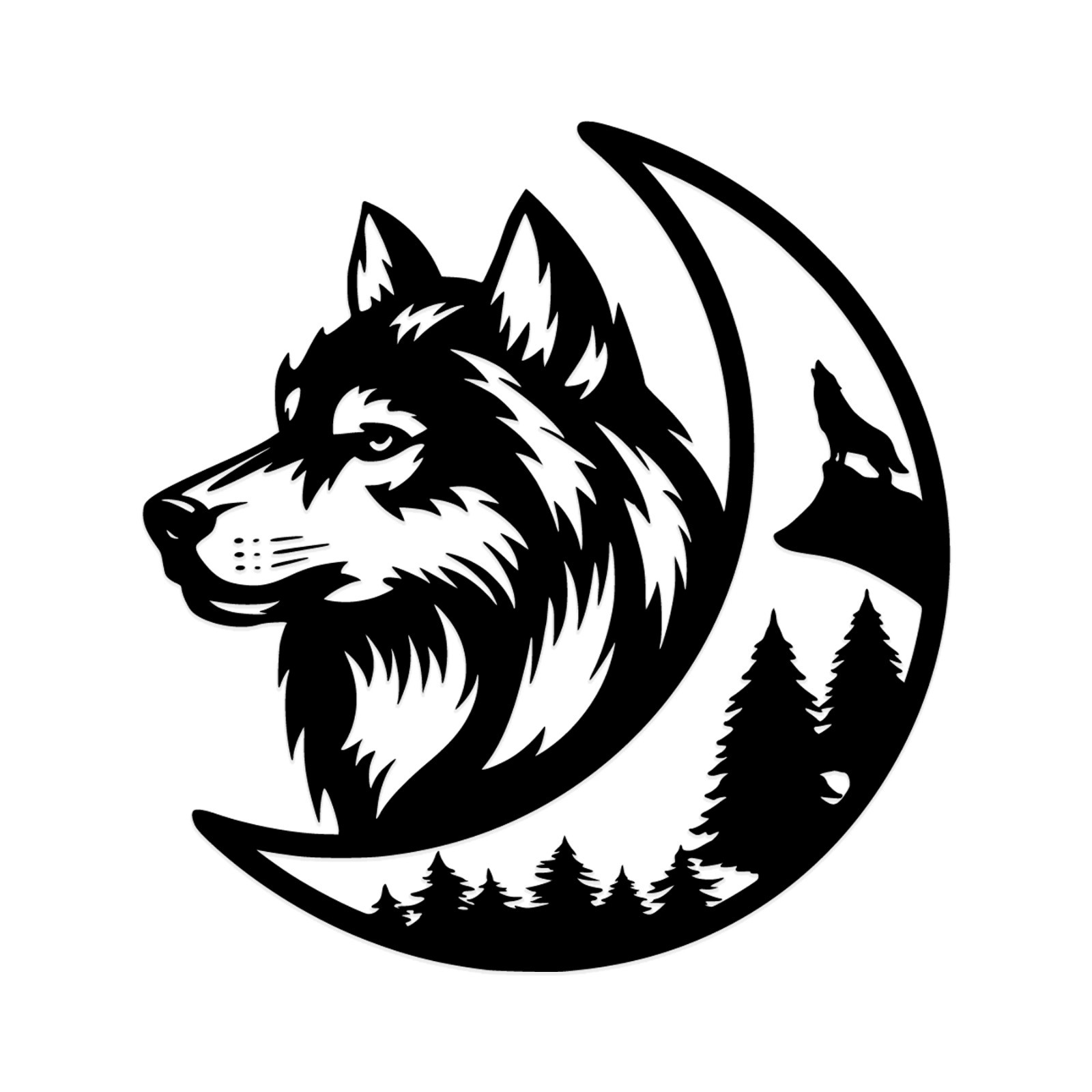 Wolf Moon Mountain Vinyl Decal Sticker – Camper Van Wolves Graphic Adventure