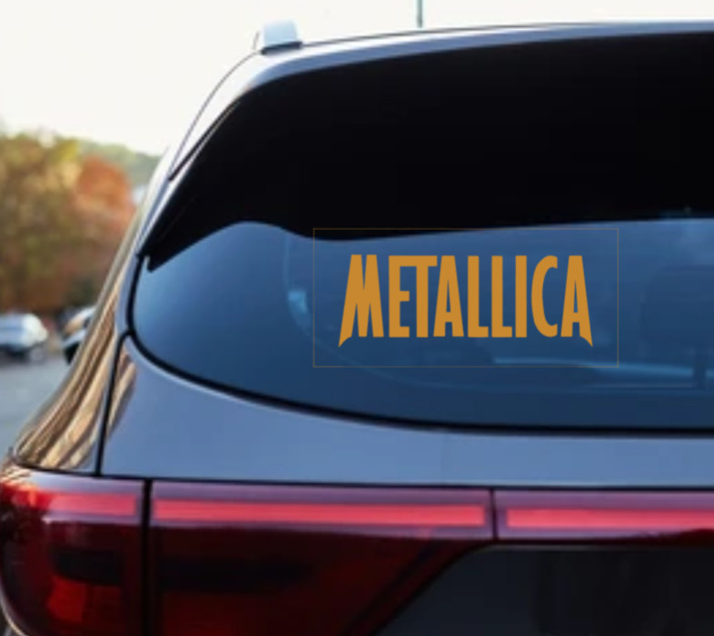 Metallica Car Decal Vinyl Glossy Band Logo Bumper Sticker Heavy Metal Outline