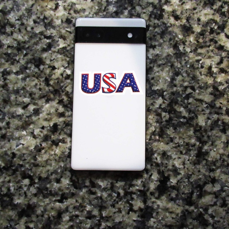 Patriotic USA Flag Letter Vinyl Stickers Red White Blue Decal Car Laptop Bottle