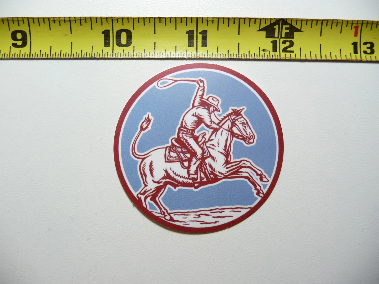 COWBOY RIDING HORSE CHASE SMALL STICKER DECAL COUNTRY WESTERN THEME