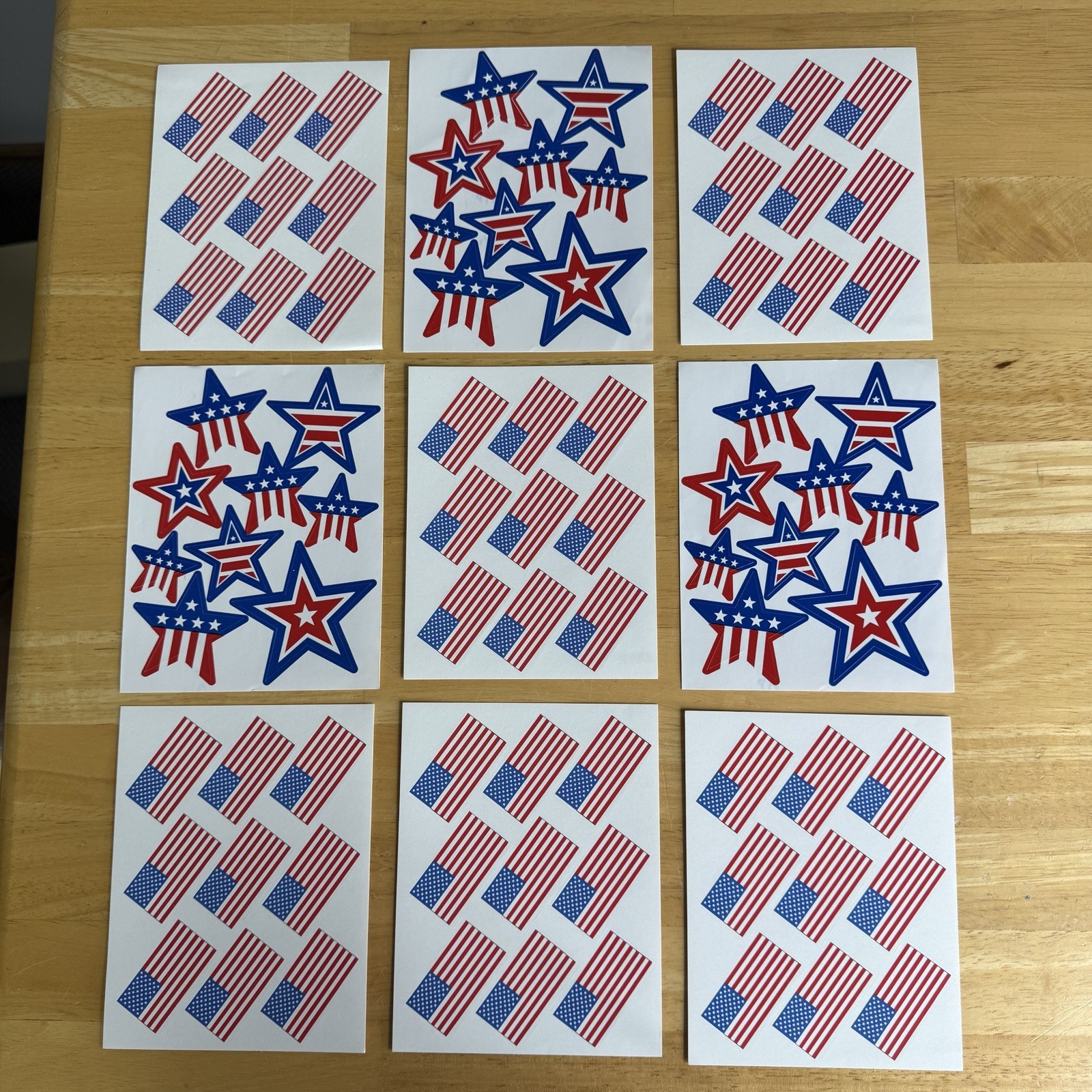 United States American USA Flag Stickers Stars Patriotic Red White & Blue Read