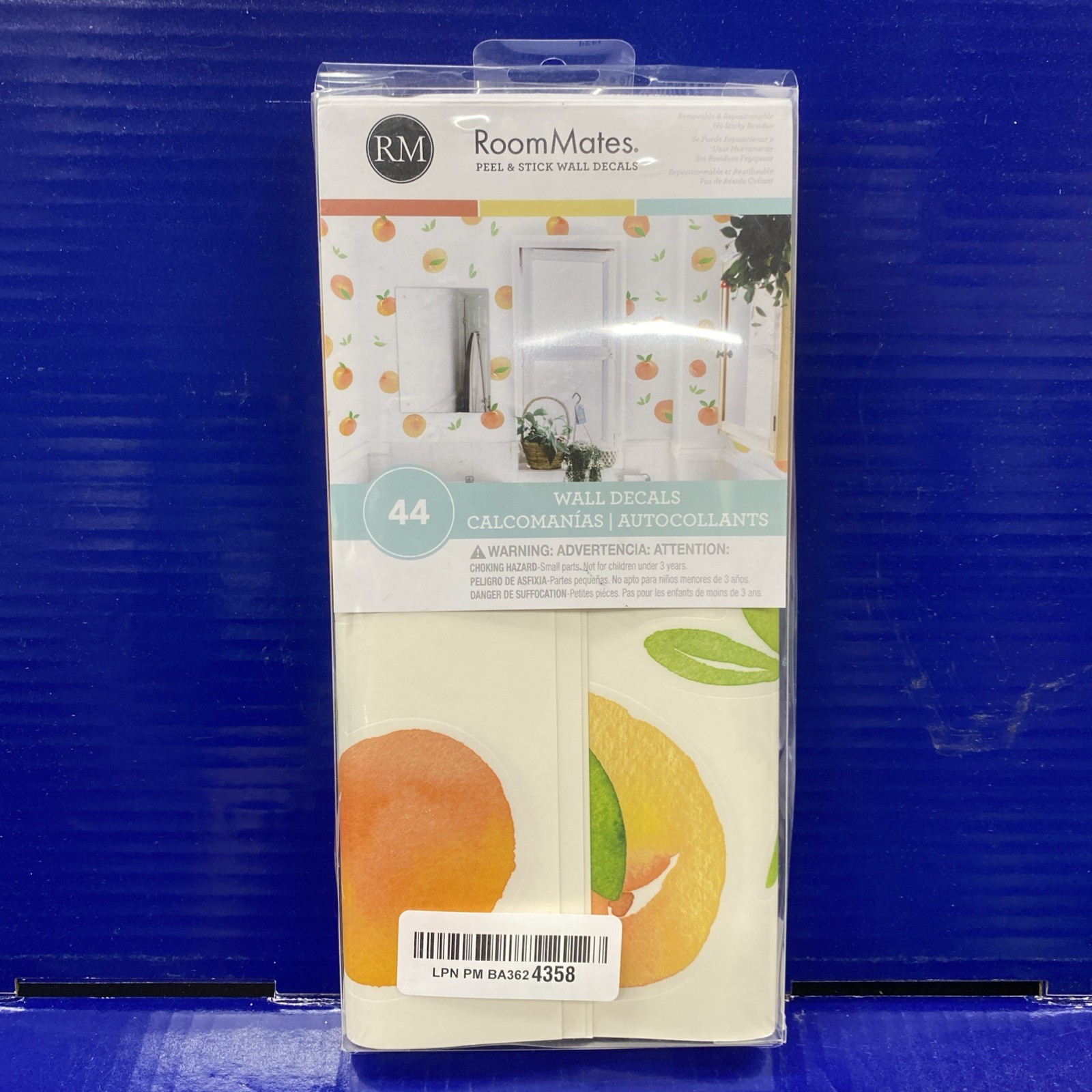 RoomMates Sweet Peaches Peel and Stick Wall Decals, Peach, Orange, Yellow