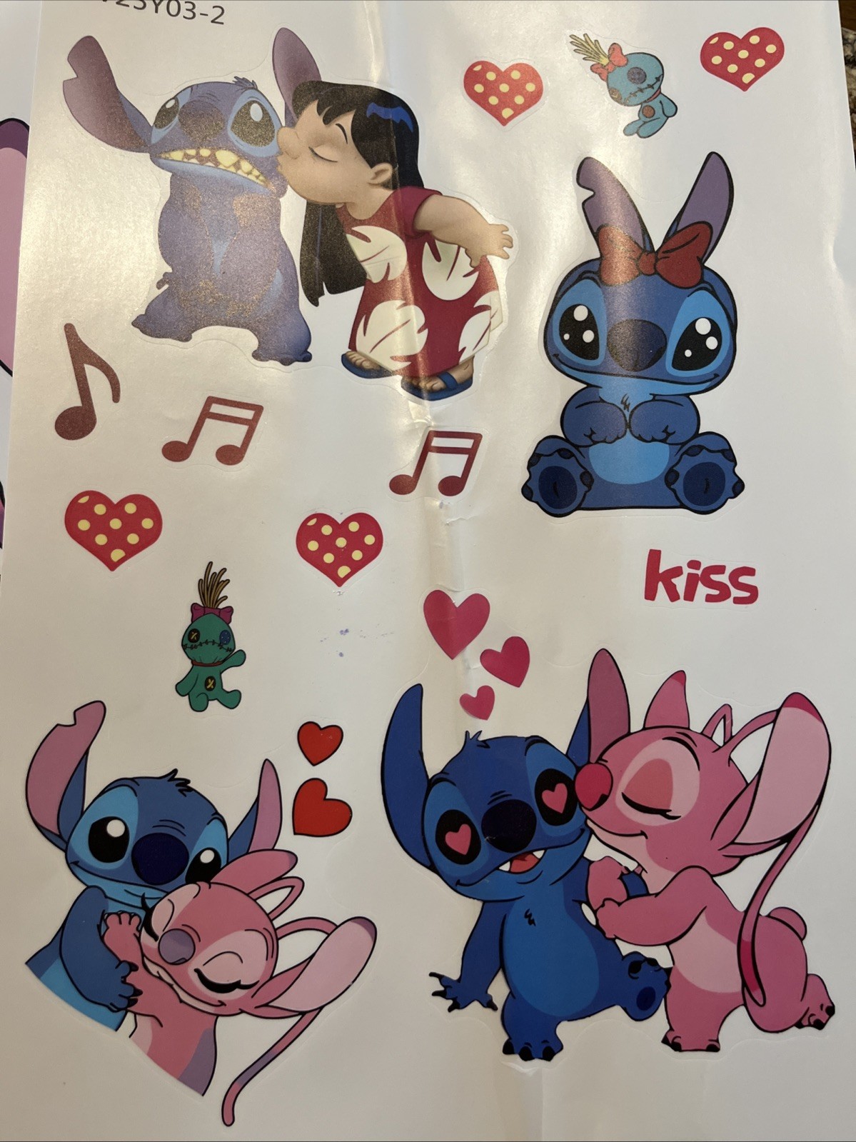 Jumbo Wall Stickers Disney Lilo & Stitch & Angel 1”-12” Wall Decor Kids Room Big