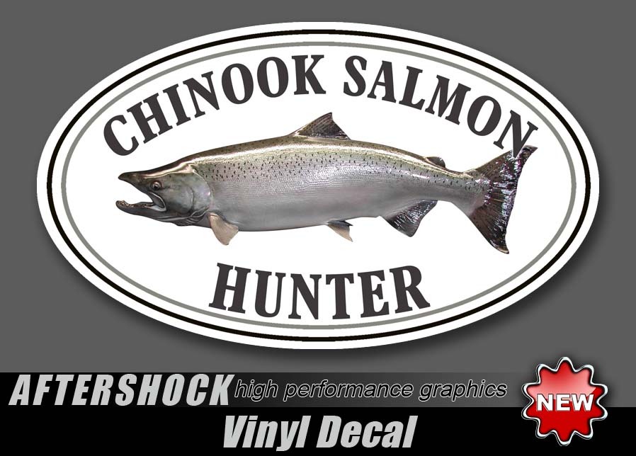 Chinook Fishing Sticker Fish Hunter Decal Salmon King Lake Ontario Charter Boat