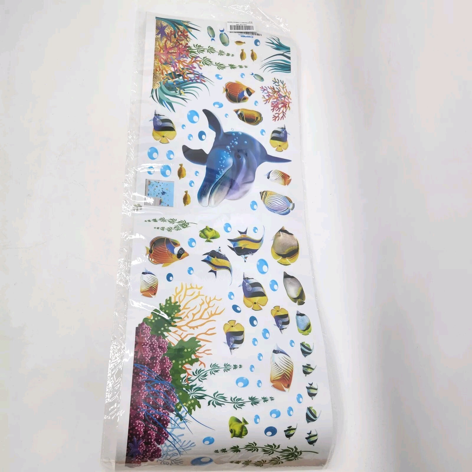 Ocean Life Wall Decals Shark Whale Turtle Dolphin Fish Peel & Stick Wall Set