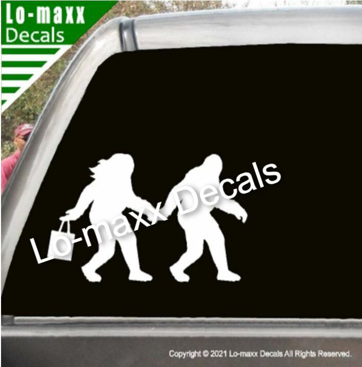 Mr. & Mrs. Bigfoot Married Couple Original Superior Quality Die Cut Vinyl Decal