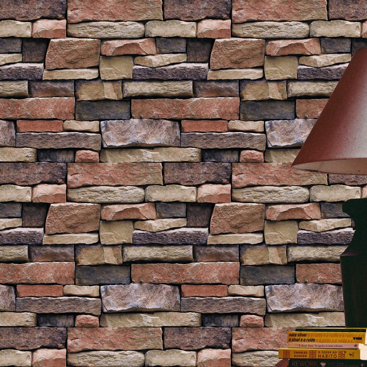 Faux Brick Plank Non-Pasted Wallpaper,Brown/Milky White Home Kitchen Bedroom …
