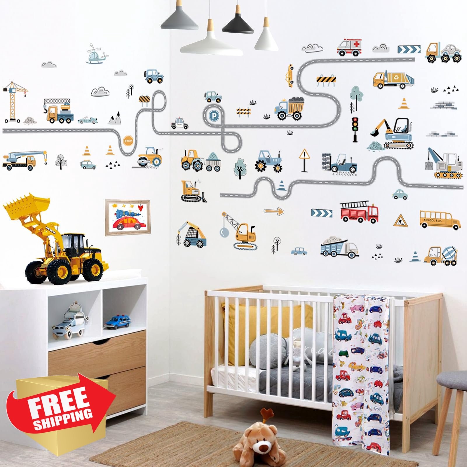 decalmile Vehicles Road Wall Stickers Cars